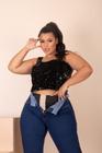 Calça jeans plus size com cinta modeladora e Lycra