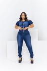 Calça Jeans Plus Size Feminina com Elástico na Cintura Alta Premium Confortável