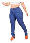Calça Jeans Plus Size Skinny Barra Tradicional Com Lycra
