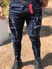 Calça Jeans Rasgada Slim Destroyds LookFilds Estilo Cantor Sertanejo Masculino Adulto Cores Diversas 36 ao 46