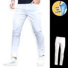 Calça Jeans SKINNY BRANCA Masculina Casual Elastano Slim 718