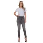 Calça Jeans Skinny Cinza Rasgo No Joelho