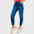 Calça Jeans Skinny Cropped Cintura Alta Feminina Revanche Taperoá