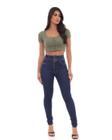 Calça Jeans Skinny Hot Feminina Cintura Alta Cós Largo com Elastico 22712 Escura