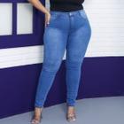 Calça Jeans Skinny Plus Size Feminina Cintura Alta Elastano