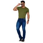 Calça jeans Slim Masculina Amaciada Com Elastano Modelagem Confortável ao Corpo