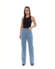 Calça Jeans Wide Leg Feminina Cintura Alta Básica com Elastano 28000 Média