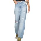 Calça Jeans Wide Leg Feminina Cintura Alta Destroyed Casual