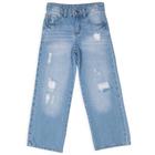 Calça Jeans Wide Leg Infantil Mania Kids Jeans Claro