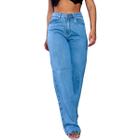 Calça Jeans Wide Leg Pantalona Feminina