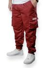 Calça Jogger Cargo Corta Vento Combat Masculina Bordo Skate