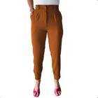 Calça Jogger Feminina Alfaiataria Cintura Alta Com Lycra