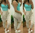 Calça Jogger Feminina De Linho Com Elastico Verao