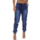 Calça Jogger Jeans Feminina Com Elástico