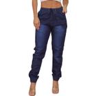 Calça Jogger Jeans Feminina Com Elástico