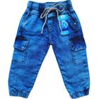 Calça jogger jeans infantil menino com elastano Tam 1 A 3 anos.