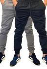 calça jogger masculina Kit com 2 unidades calça com elastano e punho envio rapido