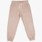 Calça Jogger Menino Mania Kids em Sarja na cor Areia