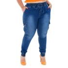 Calça Jogger Plus Size Feminina Jeans Comfort