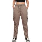 Calça Jogger Sarja Cargo Feminina Casual