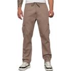 Calça Jogger Sarja Cargo Masculina Caqui