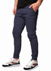 Calça Jogger Sarja Masculina Skinny Com Punho