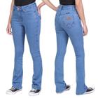 Calça Juvenil De Menina Wrangler Jeans Azul Claro Com Elasticidade Barra Flare - Rer. WF2201UN