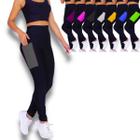 Calça Leg Legging COM BOLSOS Cintura Alta Fitness Treino Casual Corrida Academia Cores 656