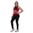 Calça Legging Academia Cós Alto Corrida Com Bolso Costas