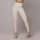 Calca Legging Bicolor Comum Jacquard Round Off White Moving