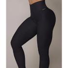 Calça Legging Cintura Alta de Jacquard Luxor Preto - Claudia Rosa