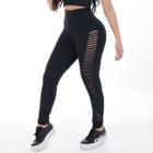 Calça Legging Com Recorte a Laser Academia Fitness - Fitmoda