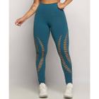 Calça Legging Empina Bumbum e Corte Laser Azul Petróleo