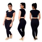 Calça Legging Feminina Academia Em Suplex Poliamida - PRETO - Fasciniun Confecções