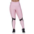 Calça legging fitness feminina wonder detalhe tela cós alto orbis-rosa - Orbis Fitness