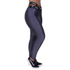 Calça Legging Fitness Feminino Cós Elástico Transpasse Cirrê 3D Alta Orbis-cinza