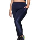 Calça Legging Fitness Plus Size Com Bolsos e Recorte Lateral Selene Original Feminina Para Academia