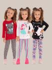 calça legging infantil feminina kit 5 peças sortidas