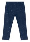 Calça Legging Infantil Menina Cotton Azul C/ Brilho Brandili