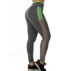 Calça Legging Mescla com Grade Lateral Neon 4501 - Silvest