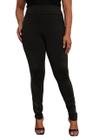 Calça Legging Montaria Plus Size Detalhe Cirrê Preto