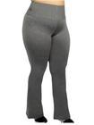 Calça Legging Plus Size de Cintura Alta com Boca de Sino, Preta