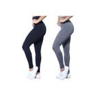 Calça Legging Preta e Cinza Kit Com 2 Calças Legging - Abafarto