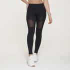 Calça Legging Fitness em Tule com Transparência Preto - sensuallelingerie