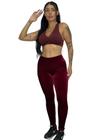 Calça legging veludo leg feminina aveludada fitness cintura alta