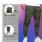 Calça Masculina Jogger Sarja Jeans Camuflada Com Punho Elástico Elástico Linha Premium A Envio Rápido