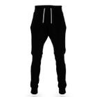 Calça masculina moletom jogger fit lisa com elástico e bolso