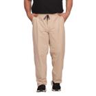 Calça Masculina Plus Size De Sarja Elastico Na Cintura E Cordão Ajustador