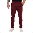 Calça Masculina Slim Chino Alfaiataria Com Bolso Embutido