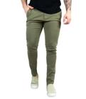 calça masculina slim fit sarja com elastano